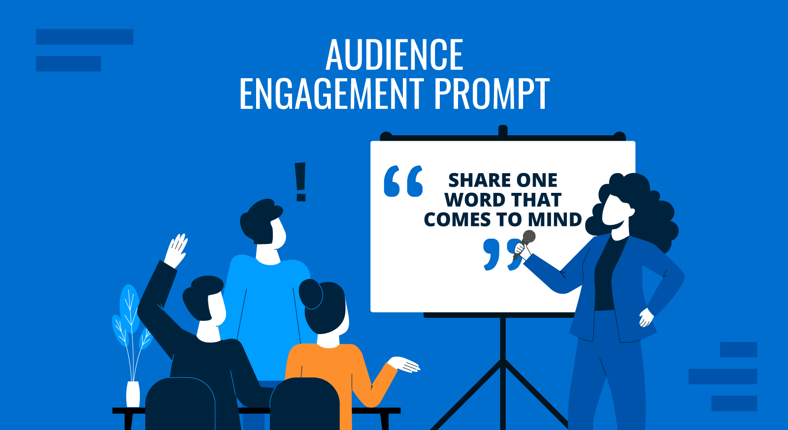 Cover for Audience Engagement Prompt guide on public speaking by SlideModel