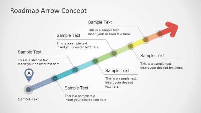 Colorful Roadmap Arrow Concept for PowerPoint