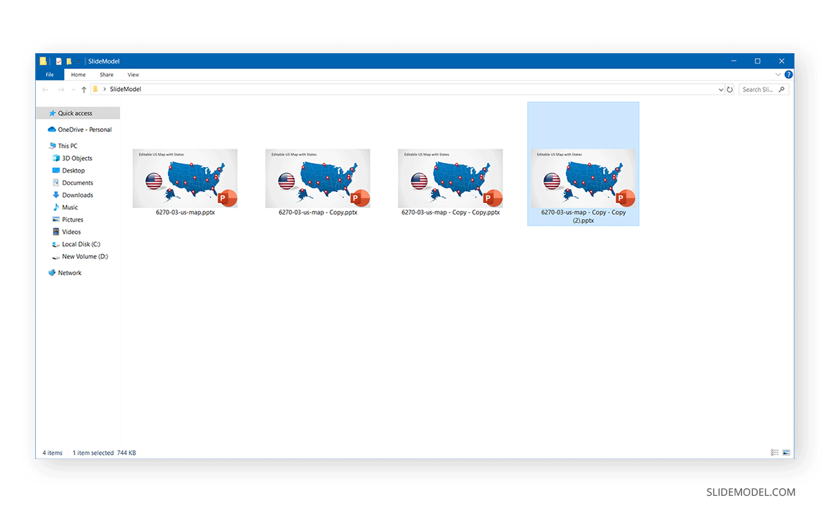 Creating a duplicate of a PowerPoint file inside Windows Explorer