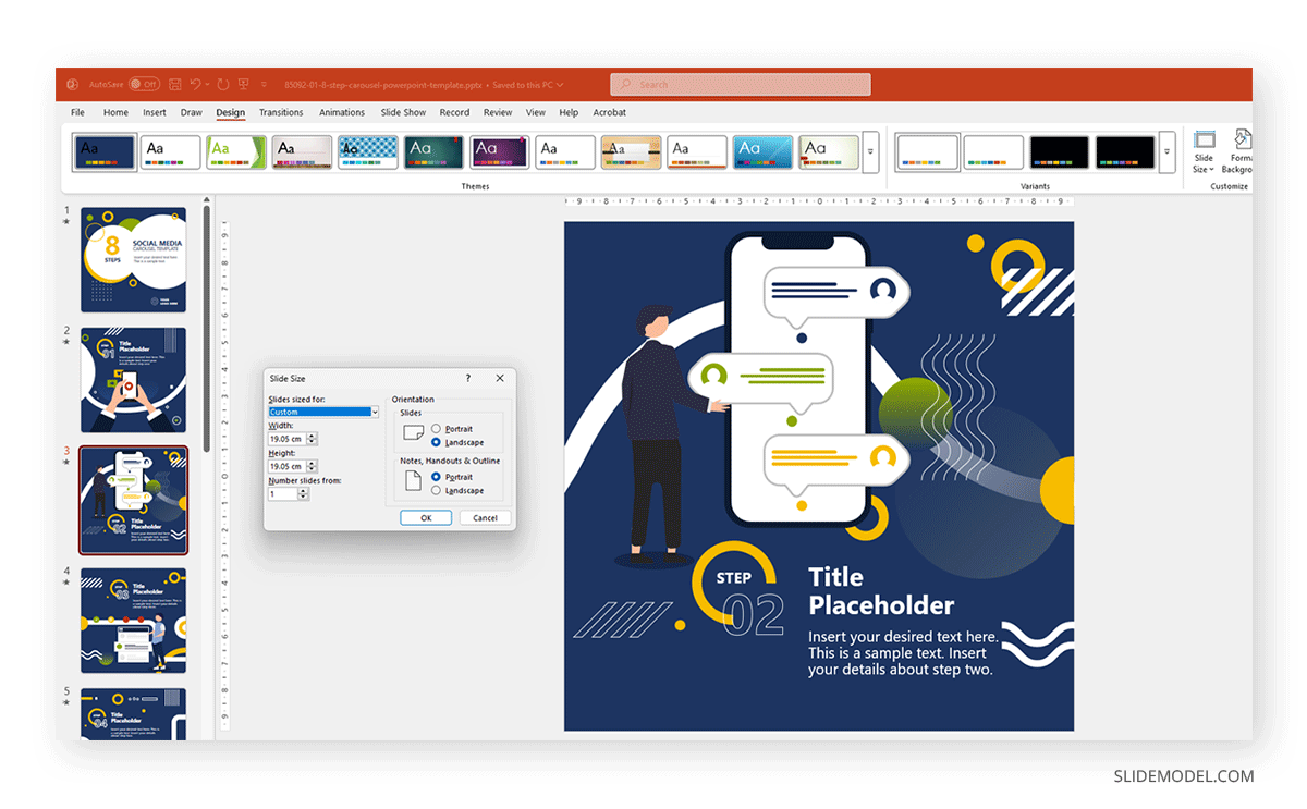 Adjusting slide size for LinkedIn carousel