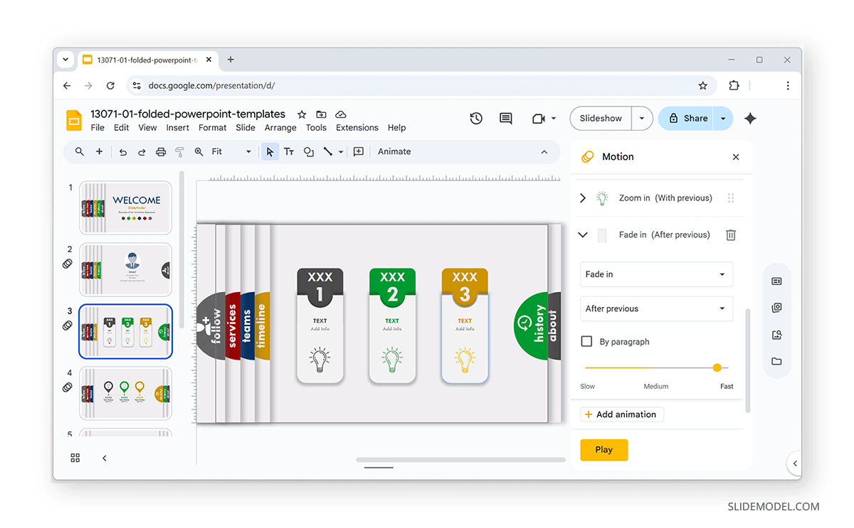 Fixing transitions and animations from PowerPoint in Google Slides
