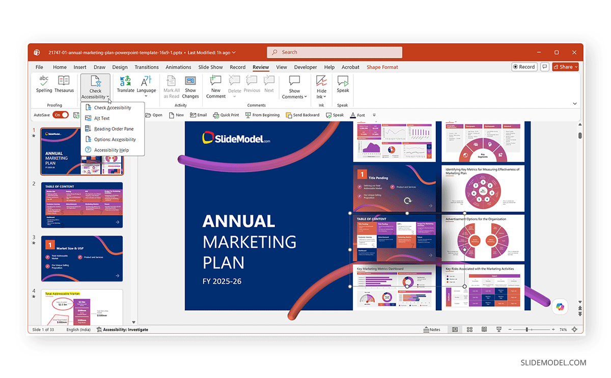 How to use PowerPoint Check Accessibility feature