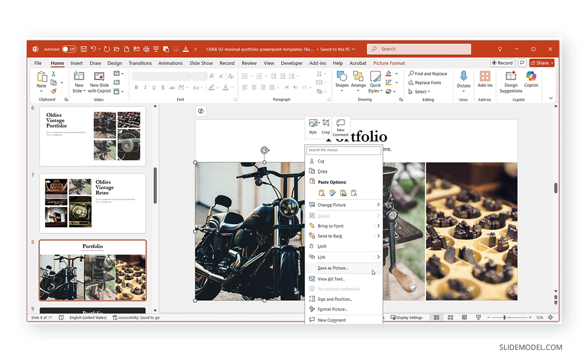 Using Save as Picture to export PPT images