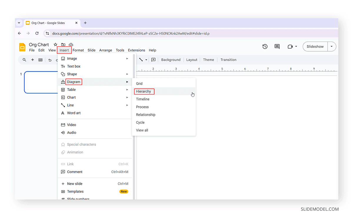 How to add diagrams in Google Slides