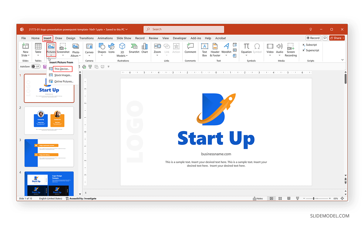 How to add a logo to a PowerPoint slide