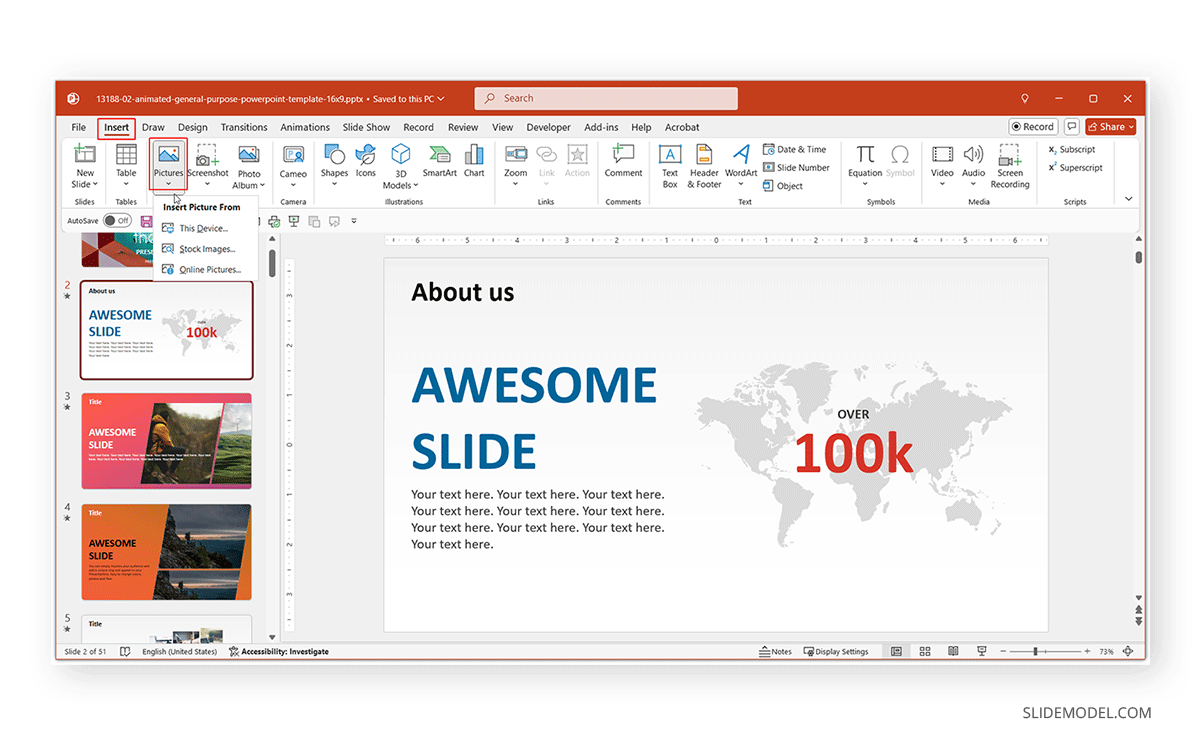 How to import a picture in PowerPoint