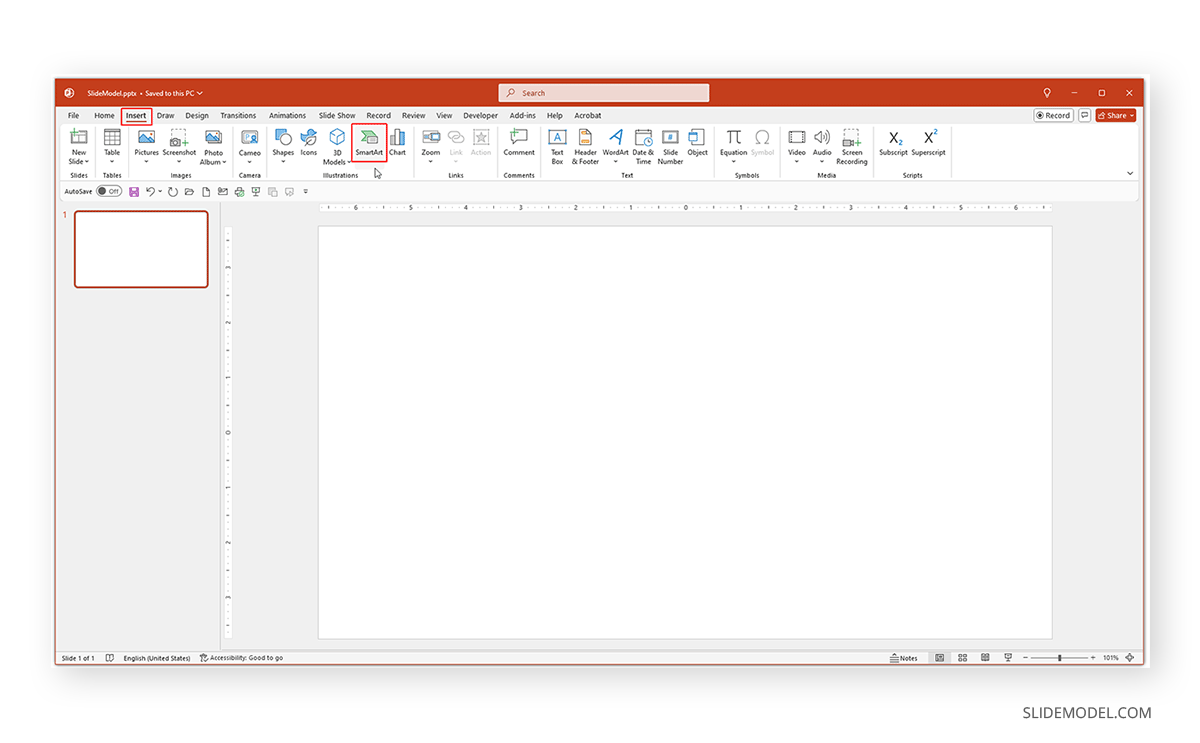 How to insert smartart in PowerPoint