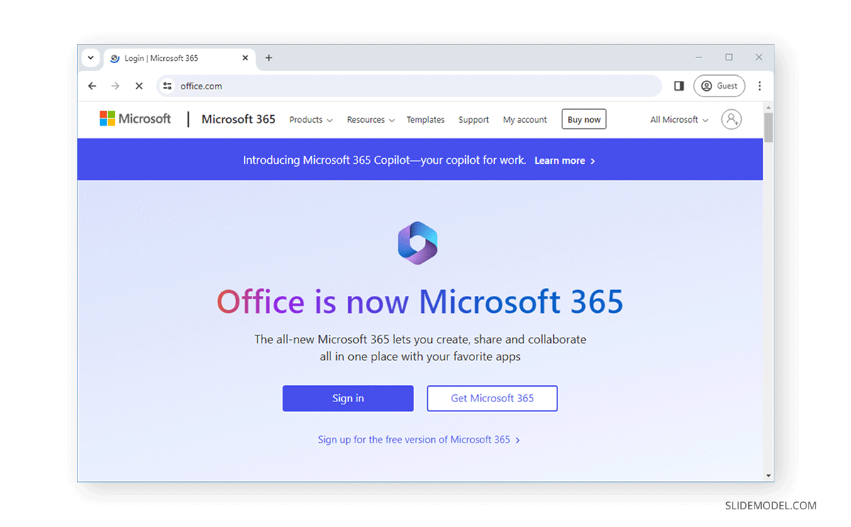 Login to Microsoft 365 account