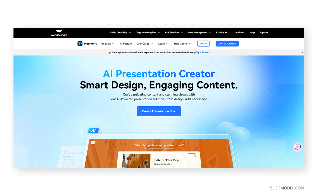 Accessing Presentory Wondershare tool