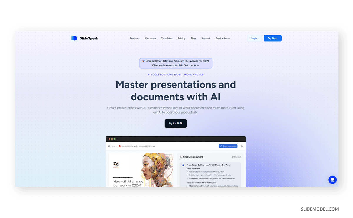 Accessing SlideSpeak AI presentation maker