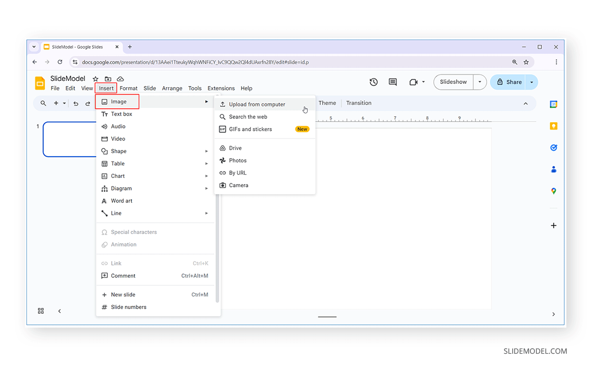 How to upload an image to Google Slides