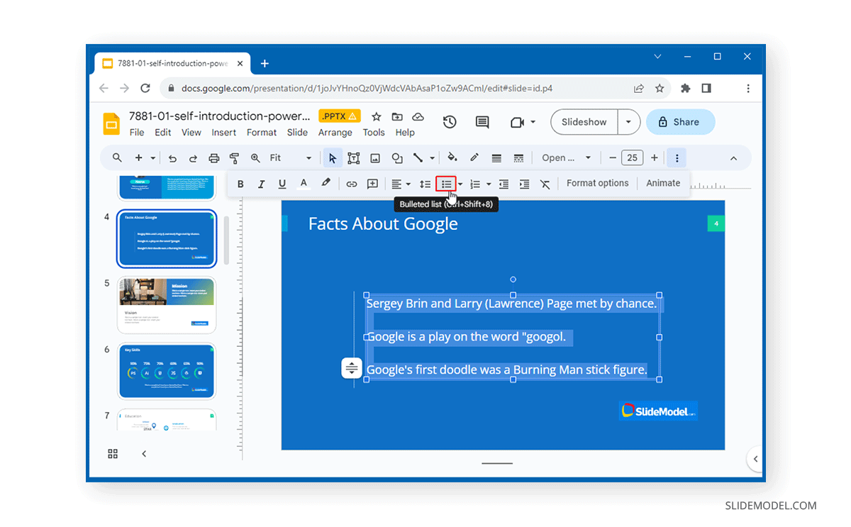 How To Add Bullet Points In Google Slides