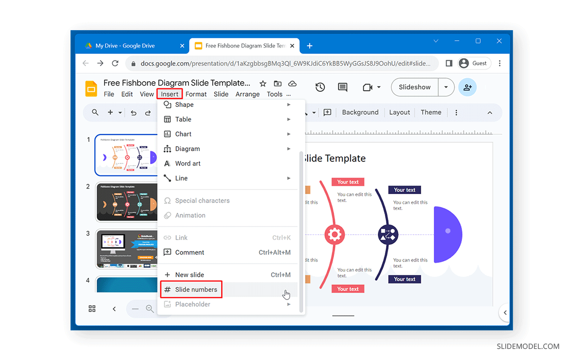 Insert Slide Numbers in Google Slides