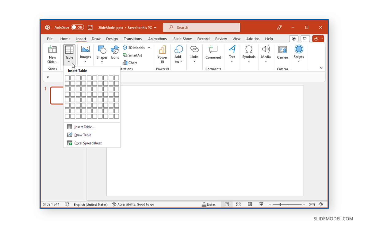 How to insert a table in PowerPoint