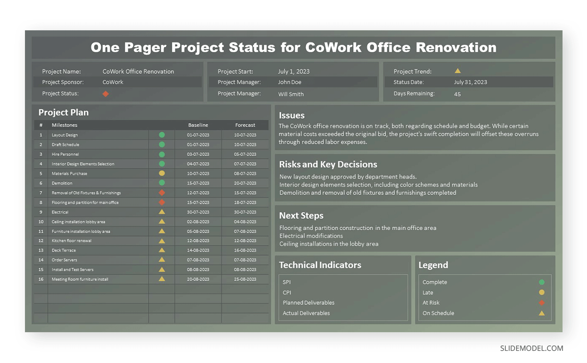 Full Overview of a Project Status Report