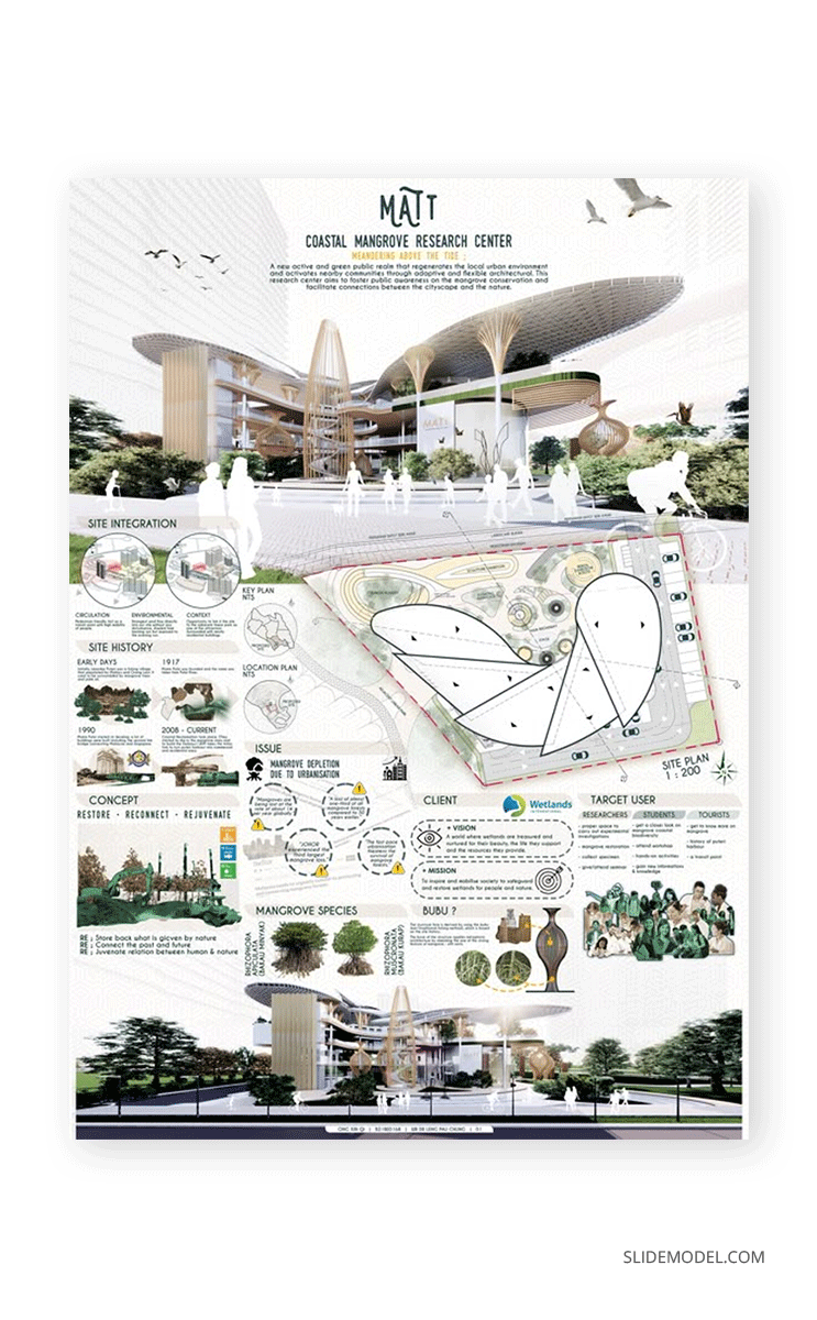 Contest architectural board presentation example