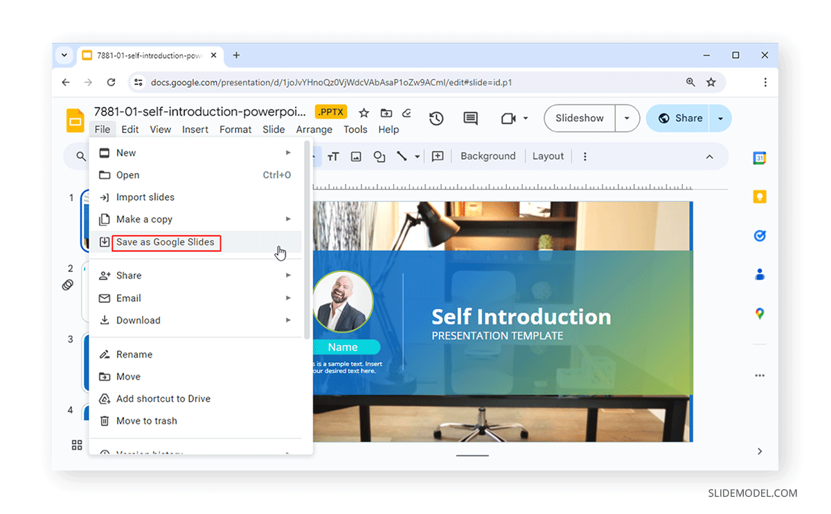 How to convert a PPTX file to Google Slides