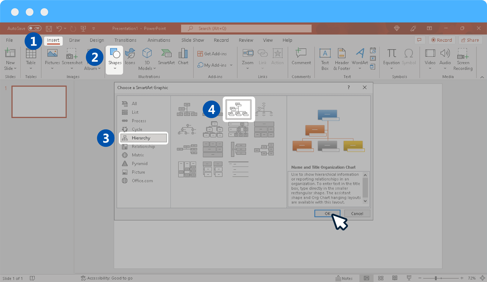 Use SmartArt to create an Org Chart in PowerPoint