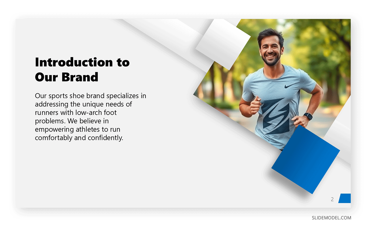 Example of an introduction slide in a new product launch presentation