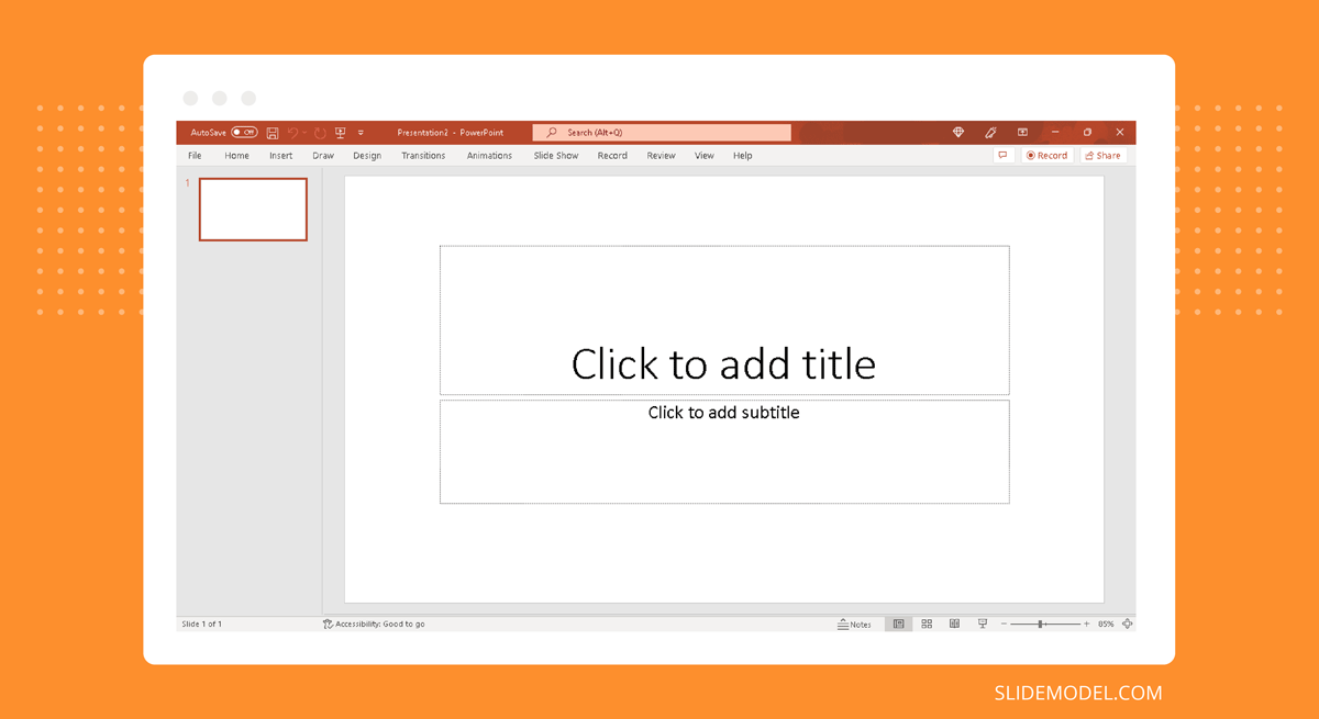 Blank Slide in PowerPoint