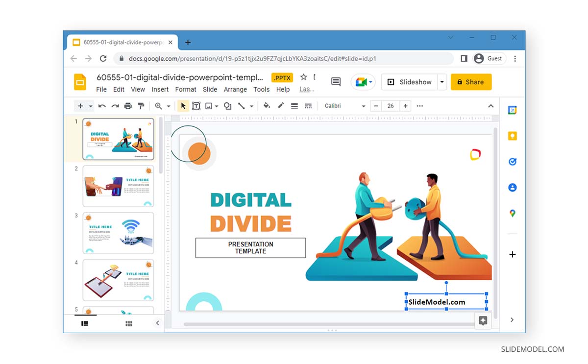 ajuster un pied de page dans Google Slides créé avec une zone de texte