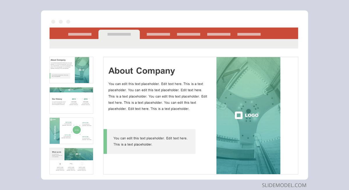 creating a company profile presentation