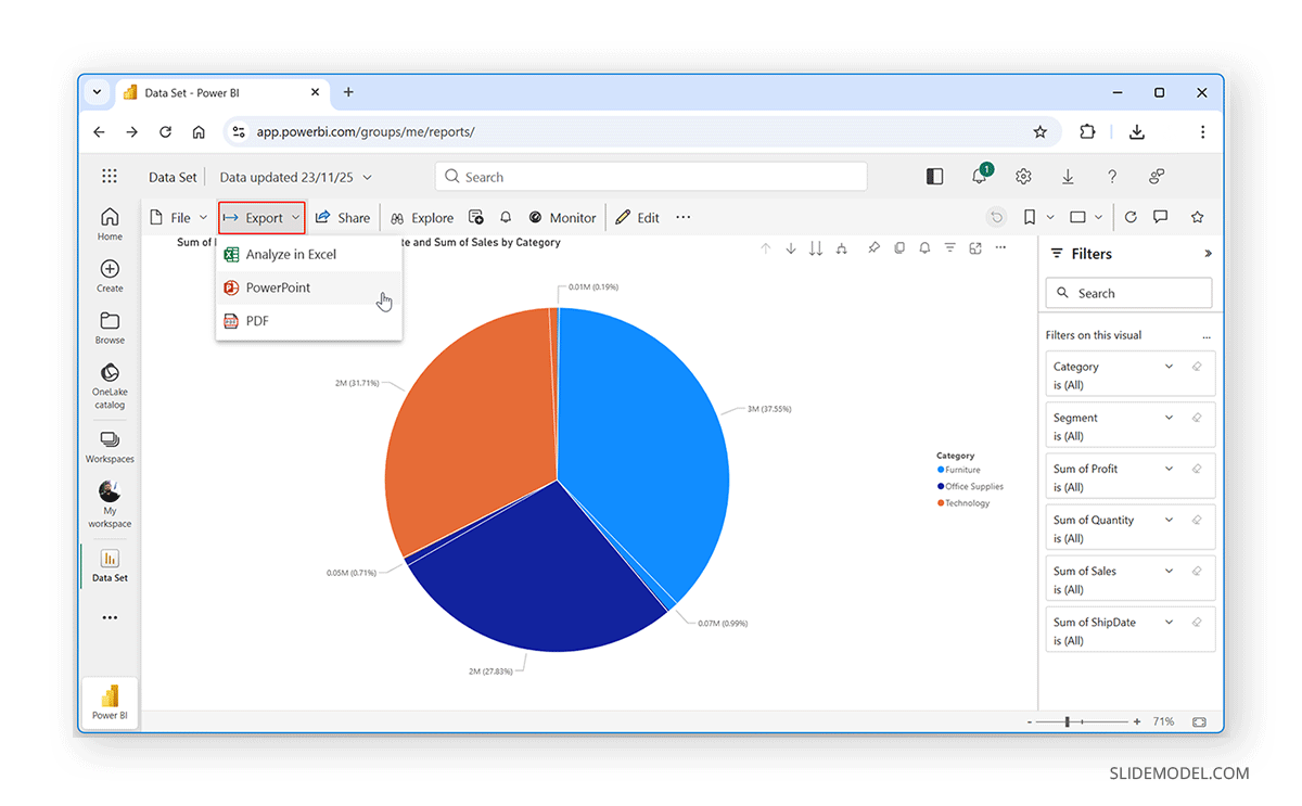 How to export Power BI reports