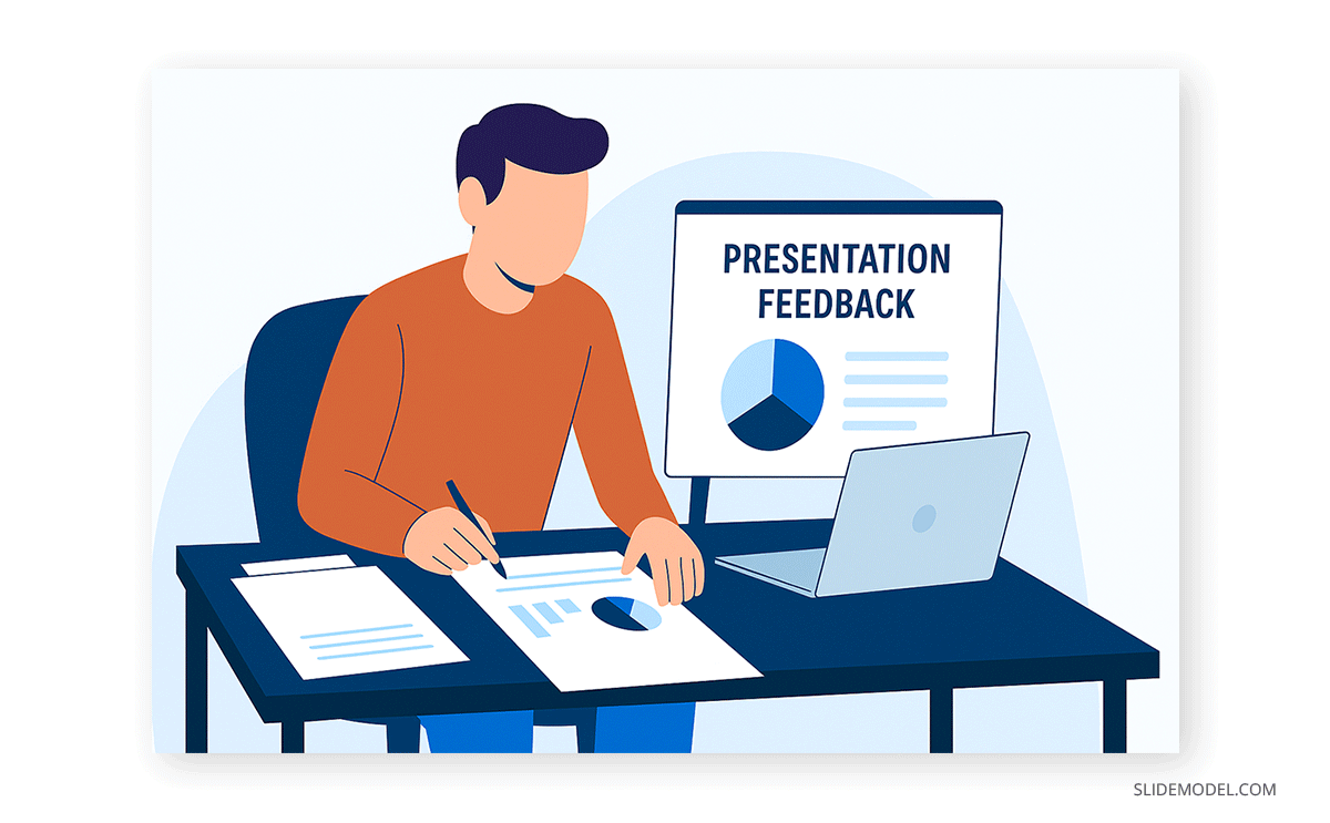 A presenter processing patterns on presentation feedback