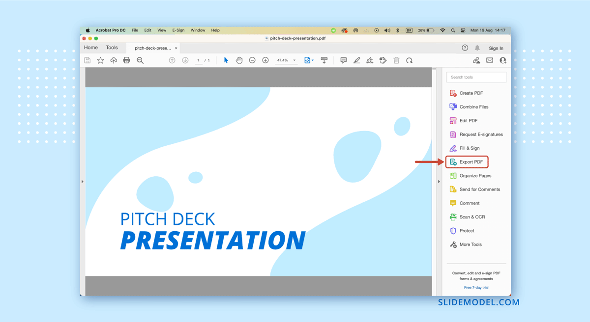 Export to PDF to convert InDesign to PowerPoint
