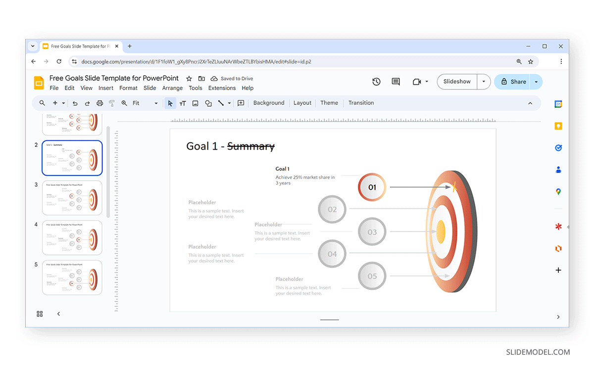 Result of strike through on Google Slides
