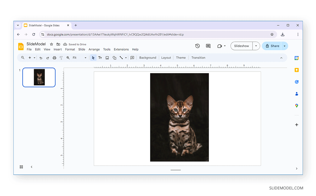 Transparent background slide in Google Slides