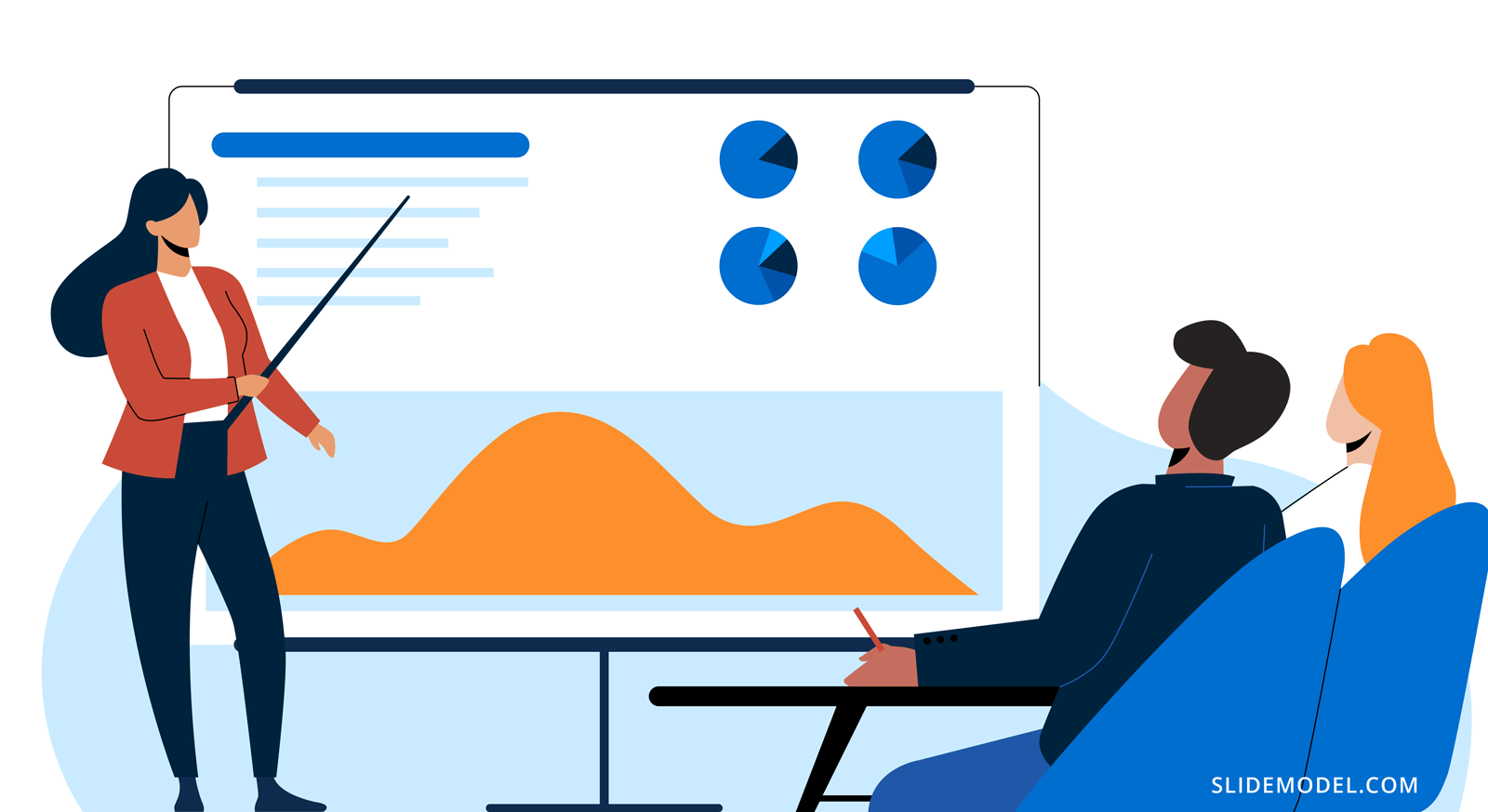 Illustration of a Sales Pitch Presentation - A sales pitch scene