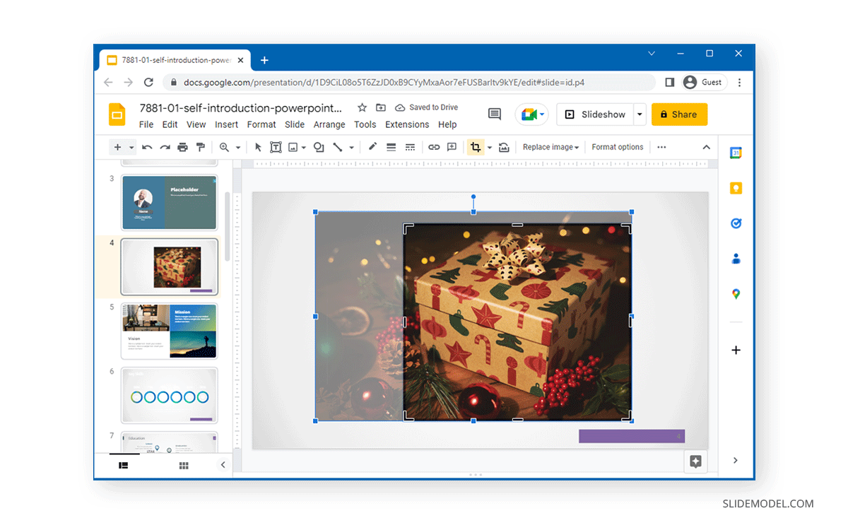 Ajuster et recadrer l'image dans Google Slides