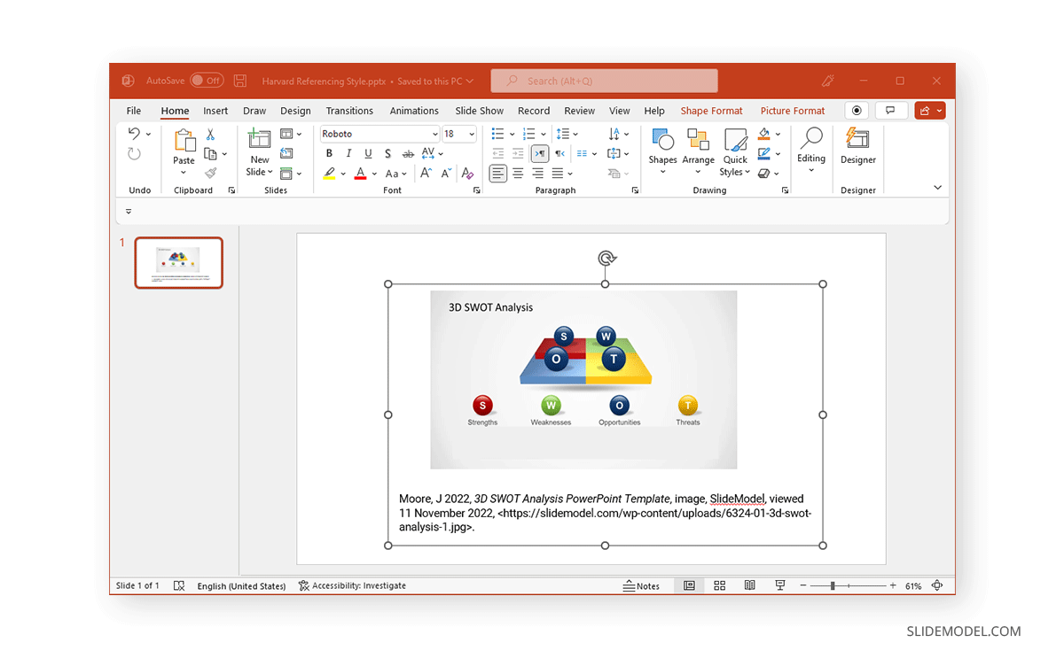 Image et citation regroupées dans PowerPoint