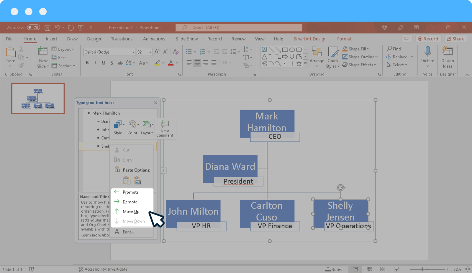 Comment personnaliser un organigramme dans PowerPoint avec SmartArt