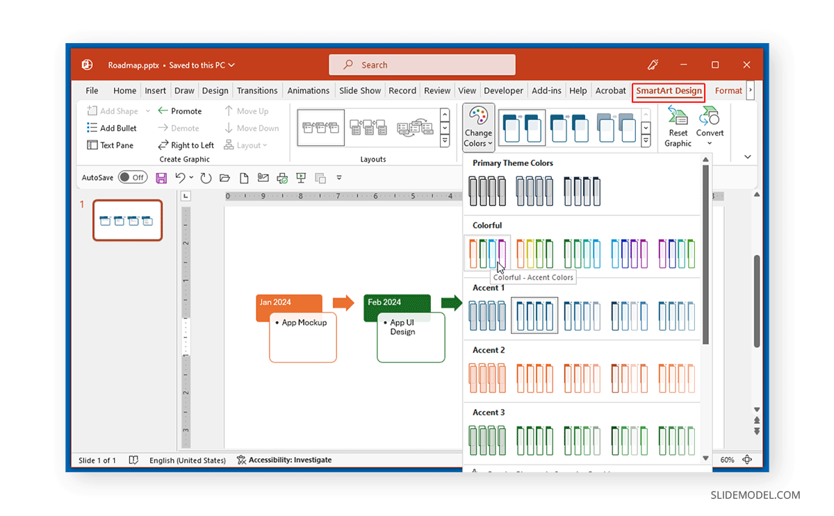 Customizing the roadmap diagram