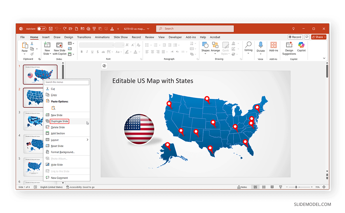 Making a duplicate of a PowerPoint slide