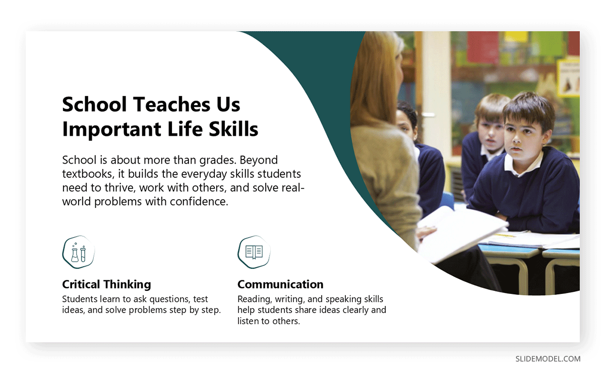 Primary school classroom presentation slide