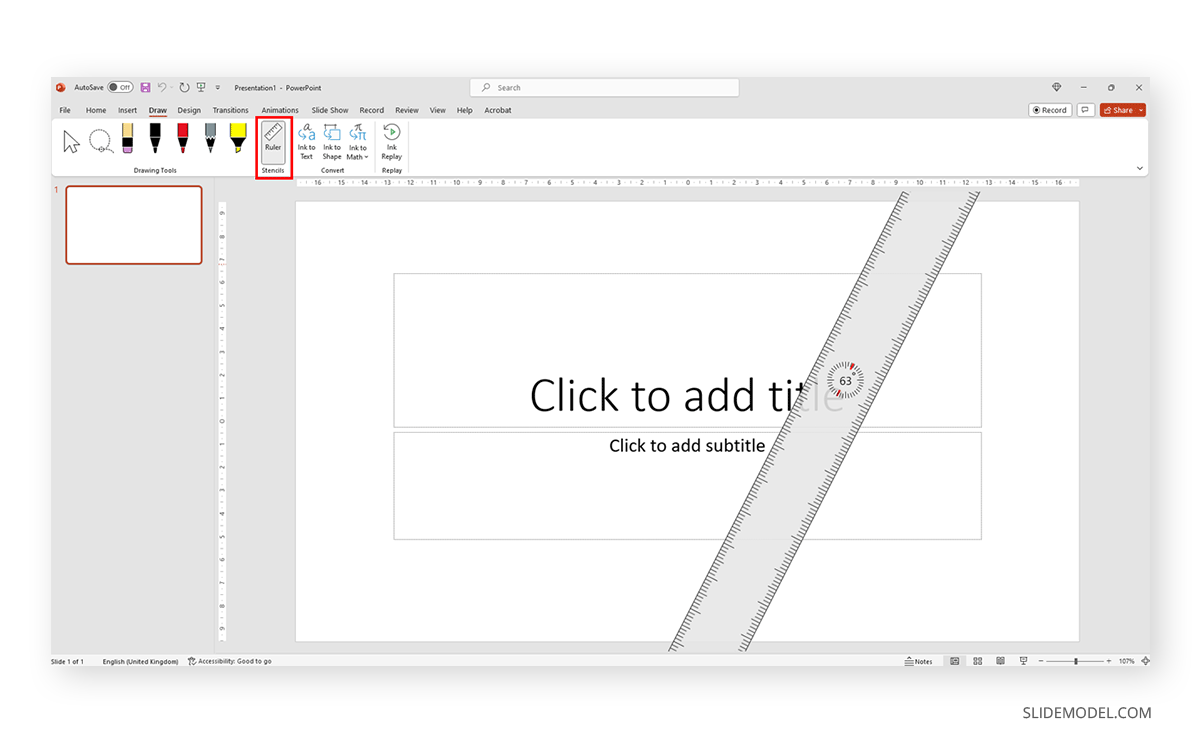 Draw ruler in PowerPoint