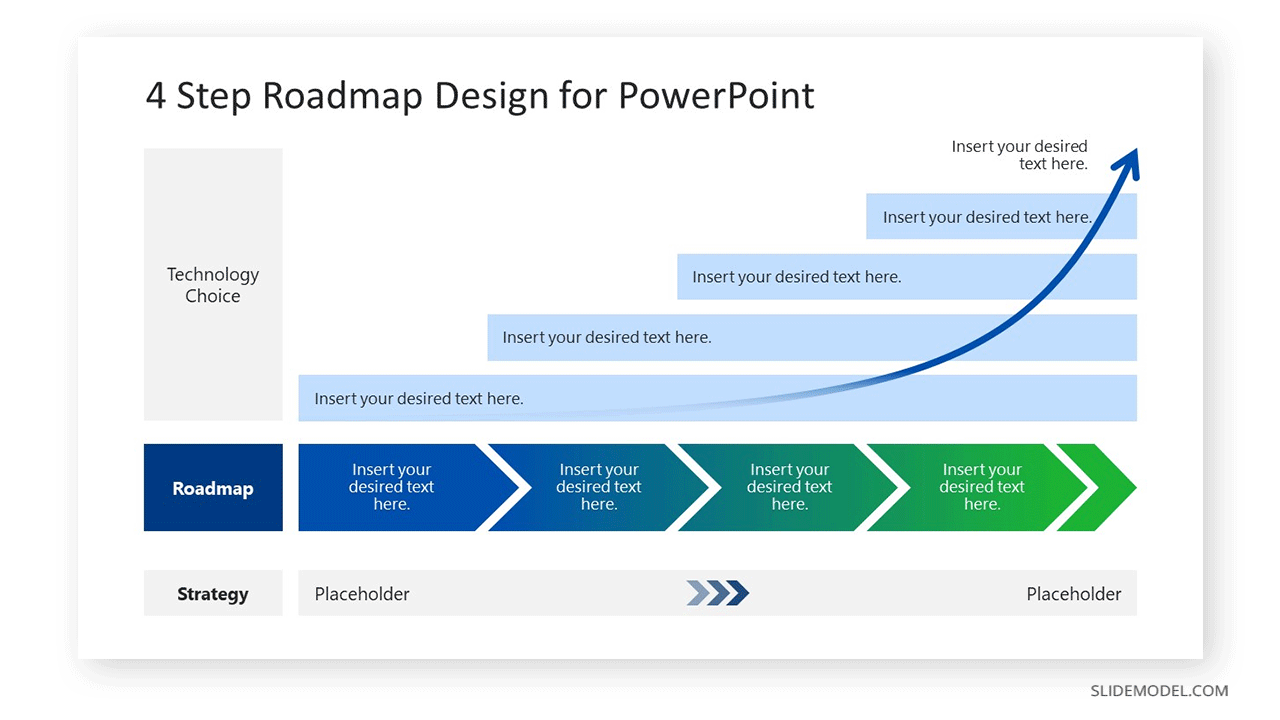 4 Steps Technology Roadmap PowerPoint template