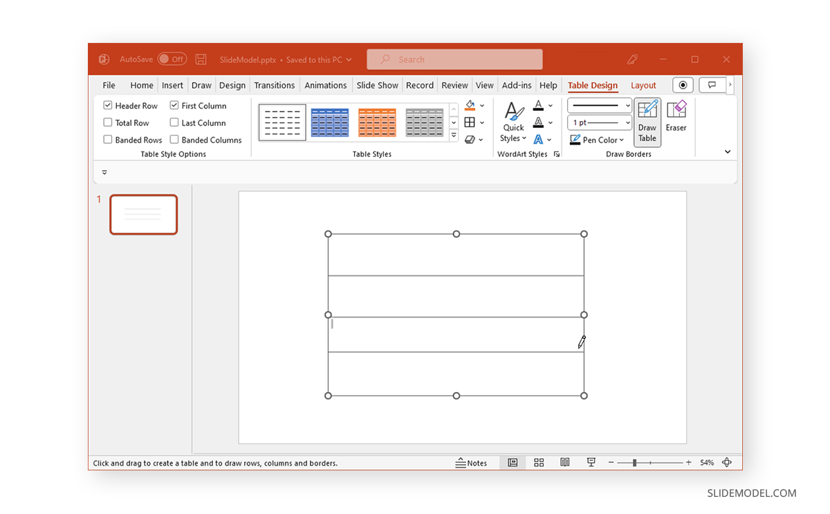 Dessiner un tableau dans PowerPoint