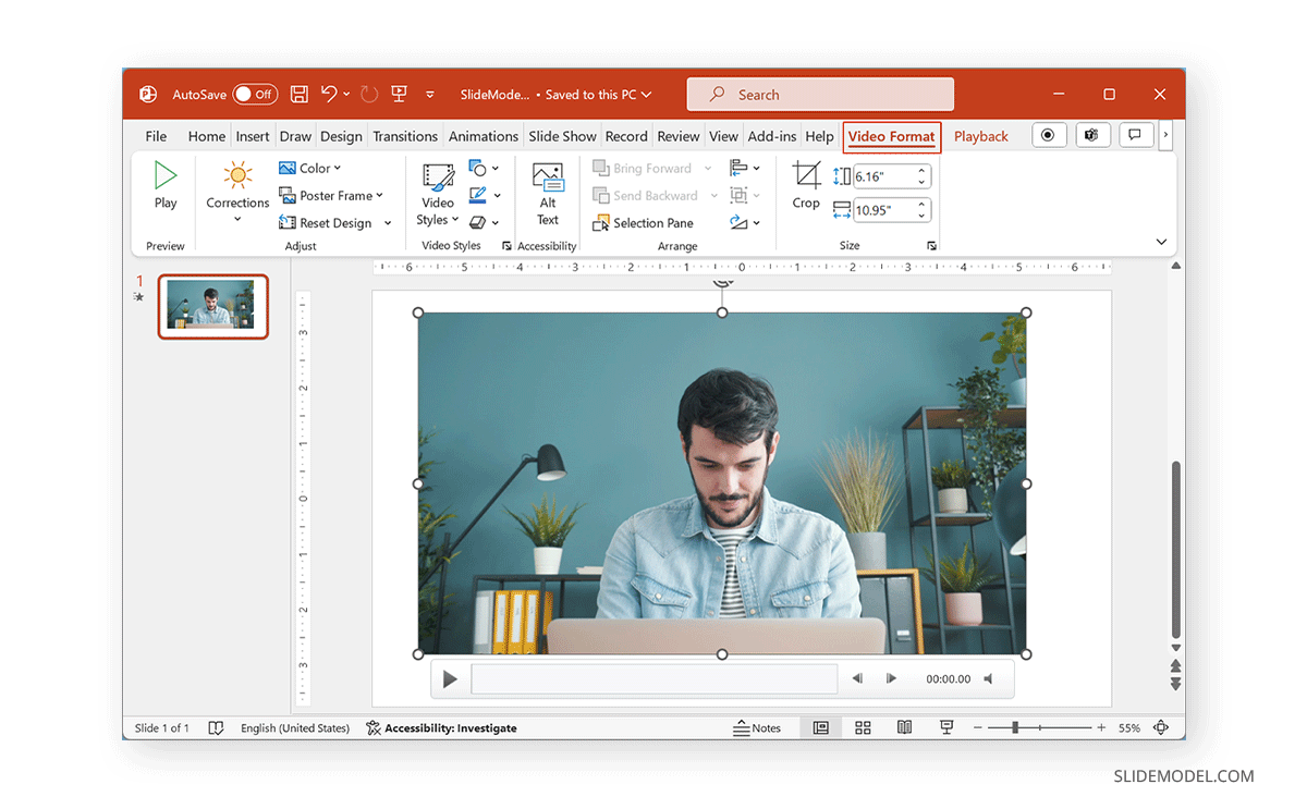 Accessing Video Format in PowerPoint