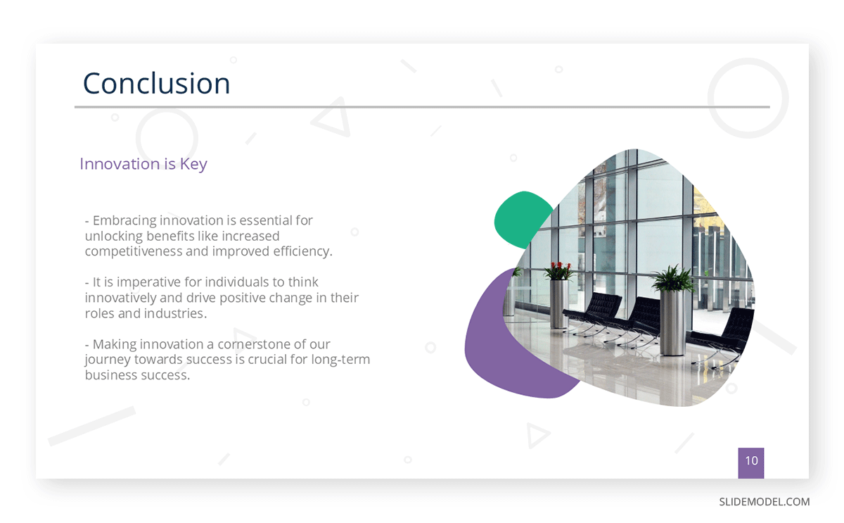 Conclusion slide for a script for presentation example