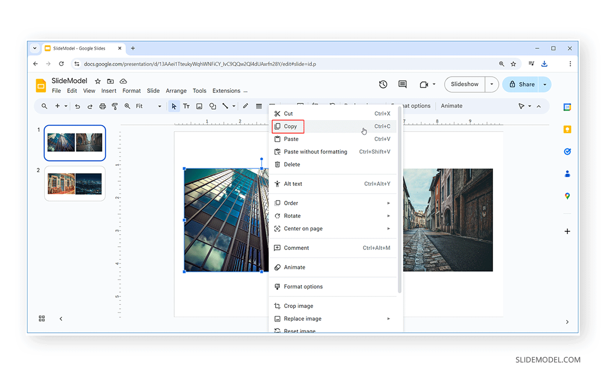 How to copy an image from a Google Slides presentation