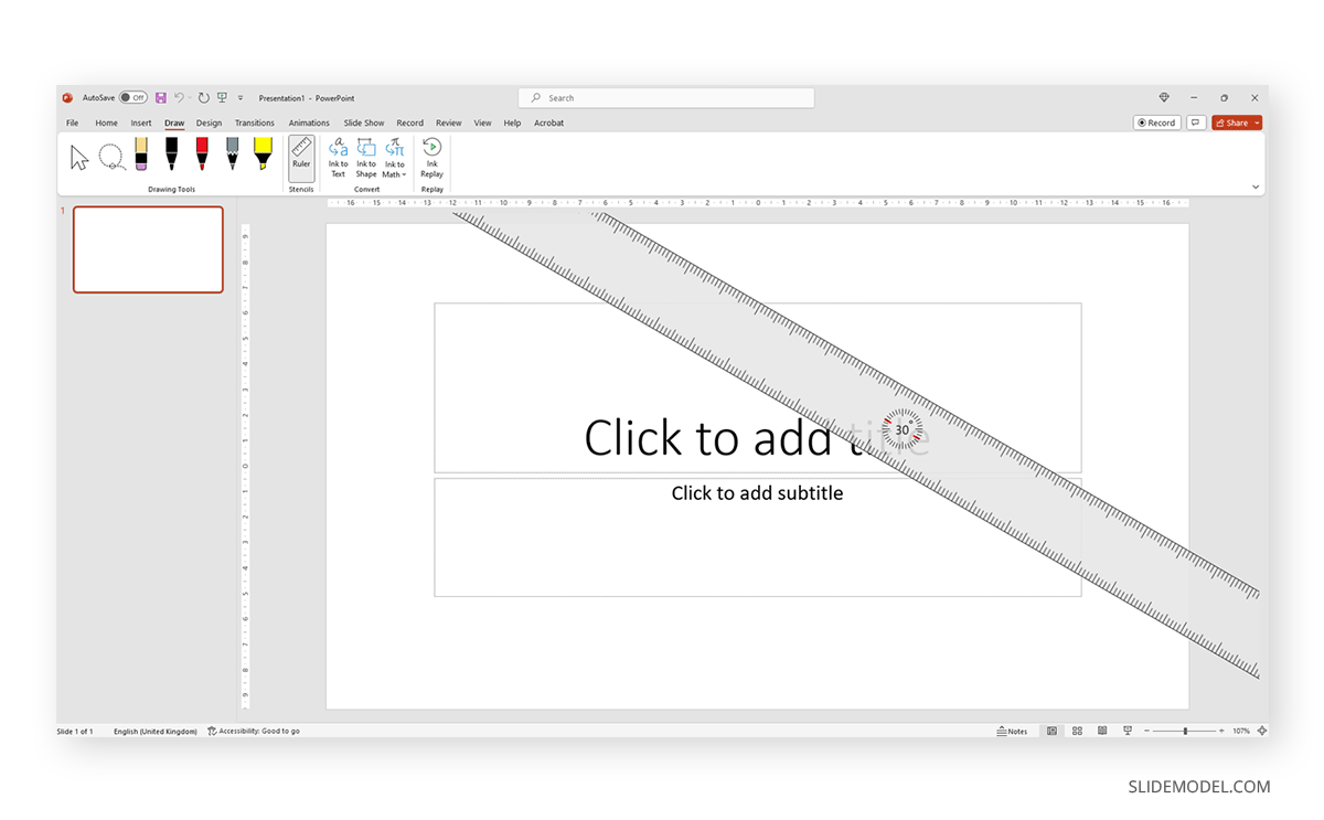 How to rotate ruler in PowerPoint