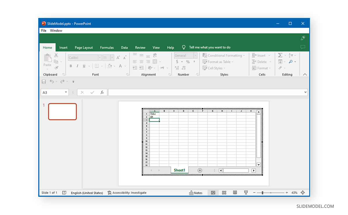 How to create a table from a Excel spreadsheet