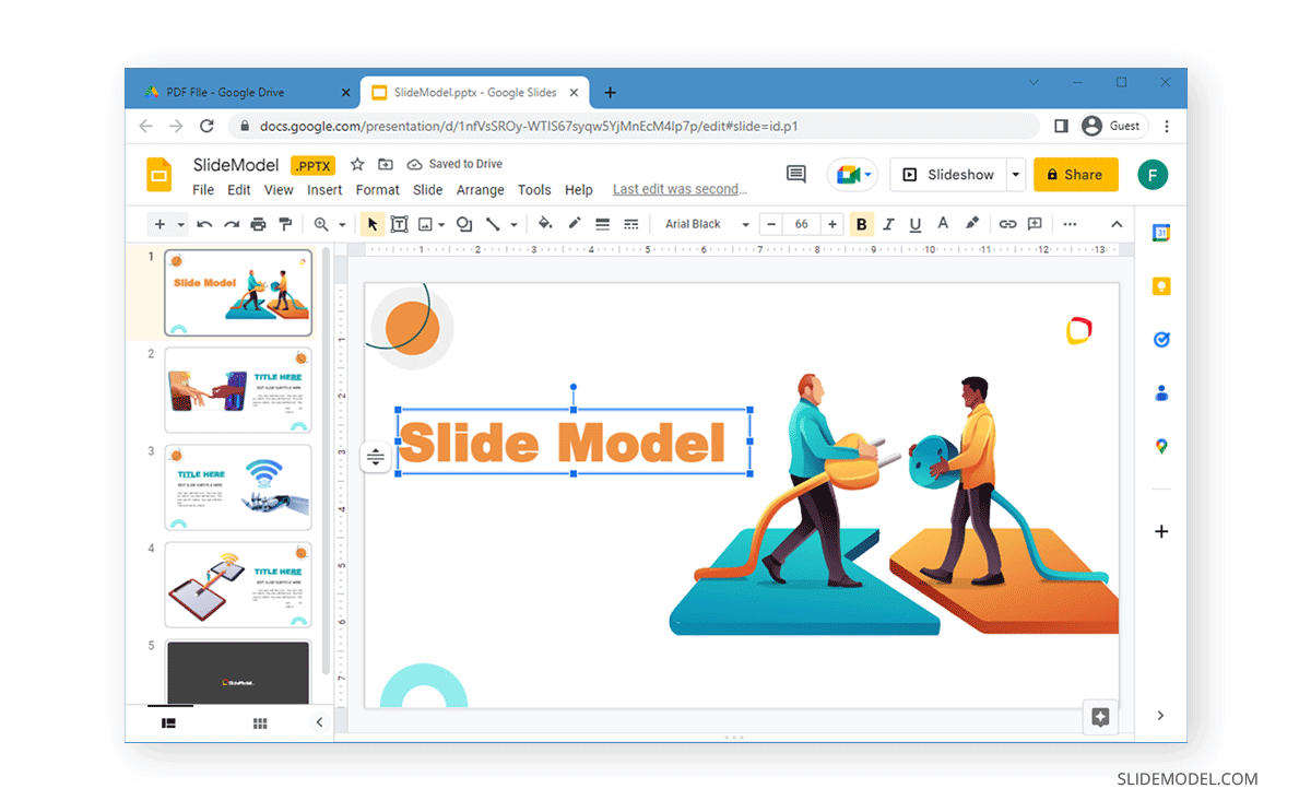 Modification d'une présentation PDF convertie dans Google Slides