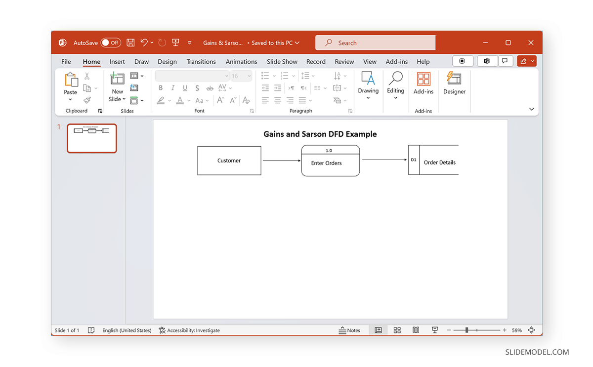 Data Store in Data Flow Diagram using Gains and Sarson notation