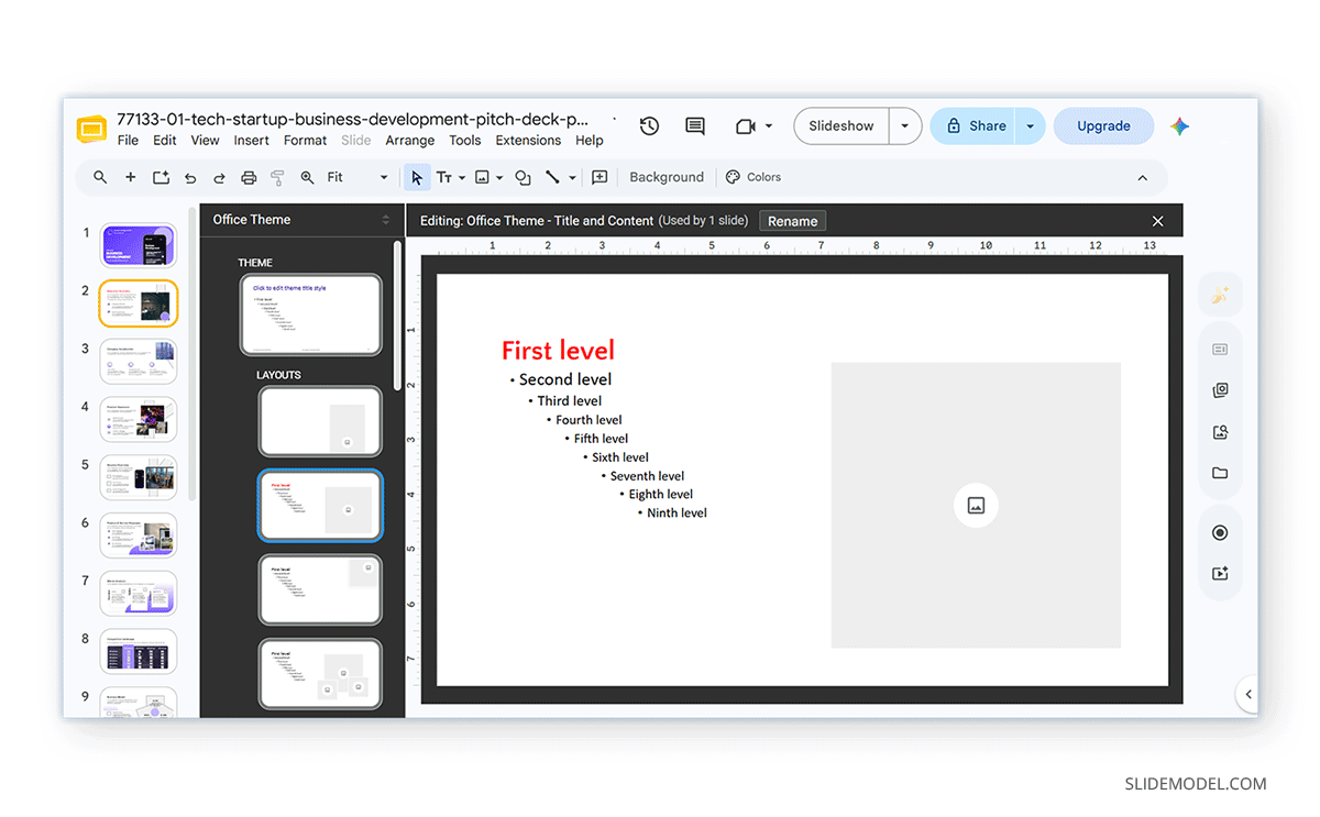 Changing text color from Google Slides theme editor