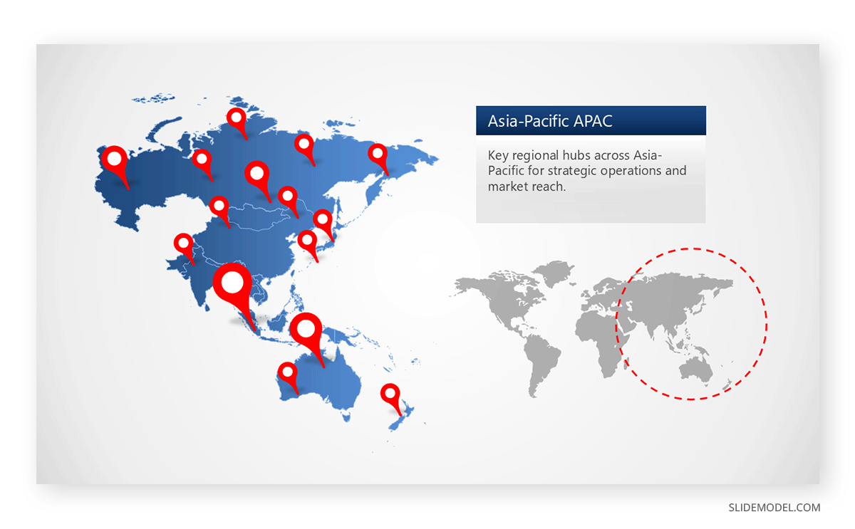 Inserting region-specific PowerPoint map template